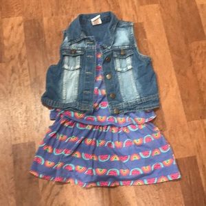 4T romper and jean vest bundle